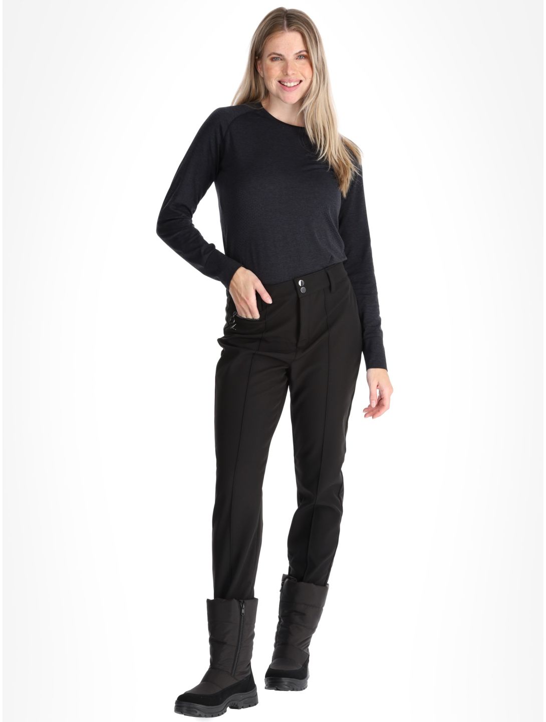 Luhta, Joentaka pantaloni da sci softshell donna Black nero 