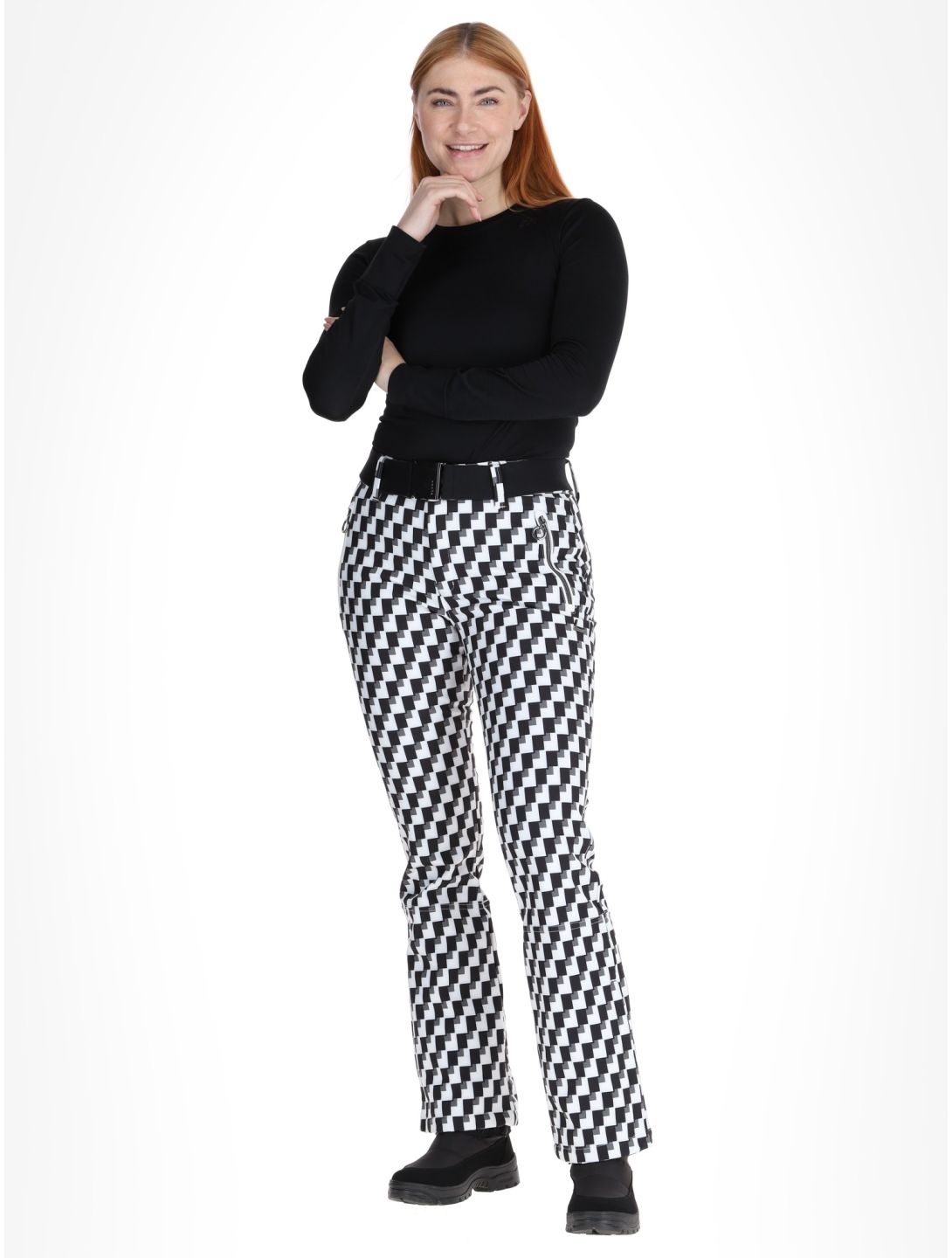 Luhta, Joentaus pantaloni da sci softshell donna Black / White bianco, nero 