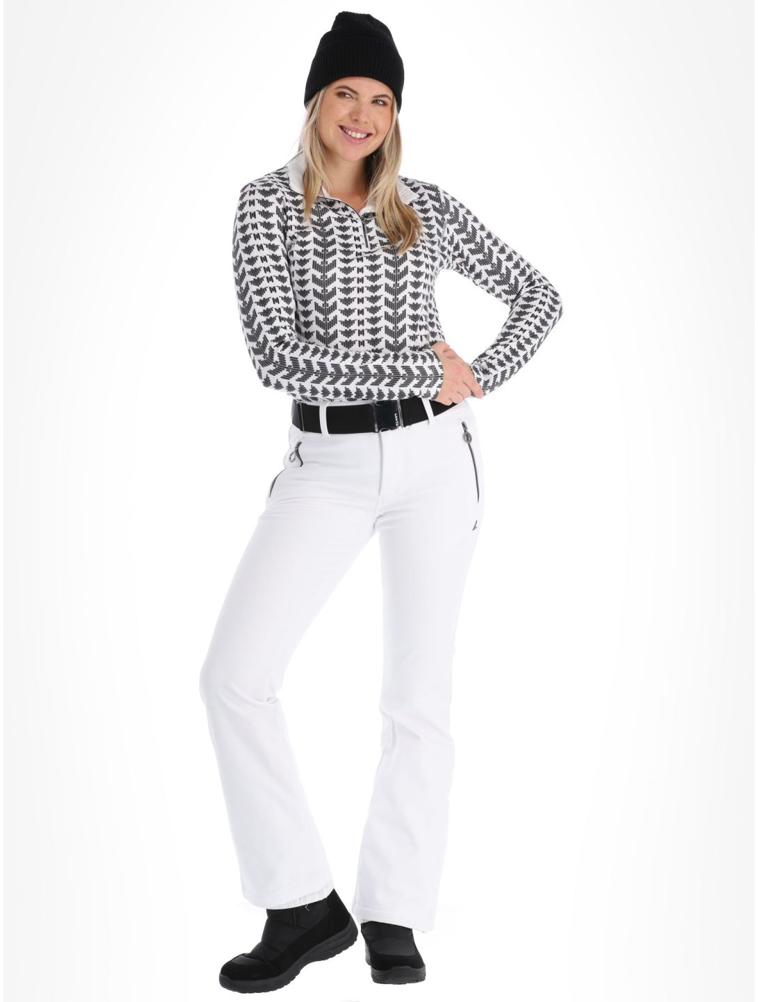 Luhta, Joentaus pantaloni da sci softshell donna Optic White bianco 