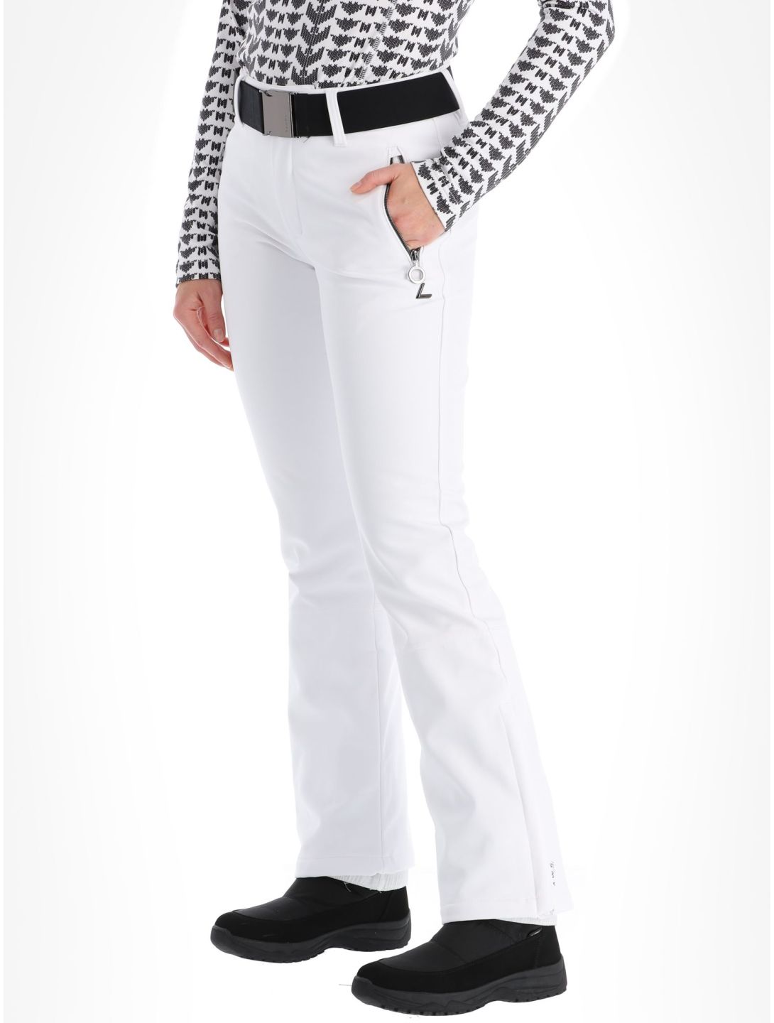 Luhta, Joentaus pantaloni da sci softshell donna Optic White bianco 