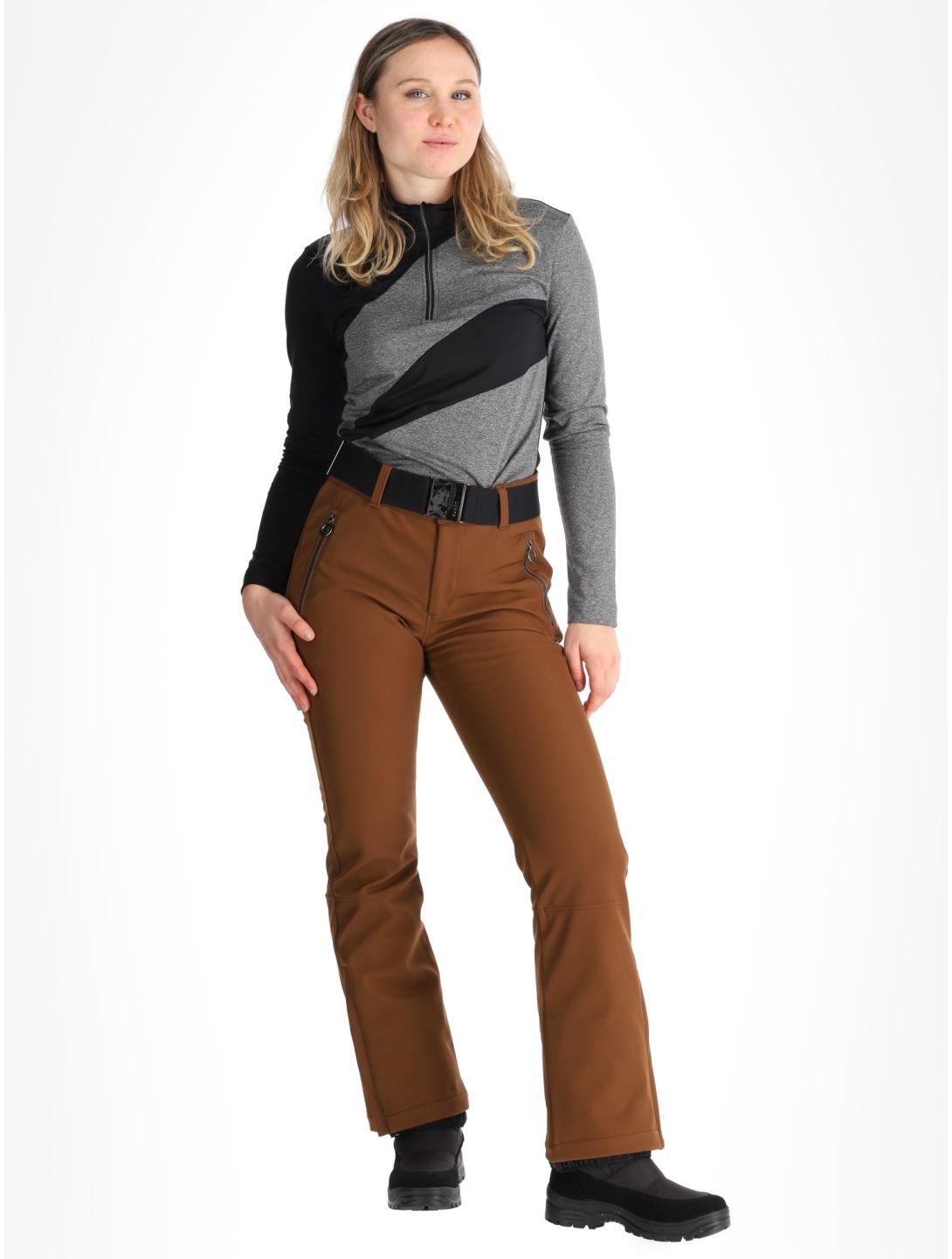 Luhta, Joentaus C pantaloni da sci softshell donna Chocolat marrone 