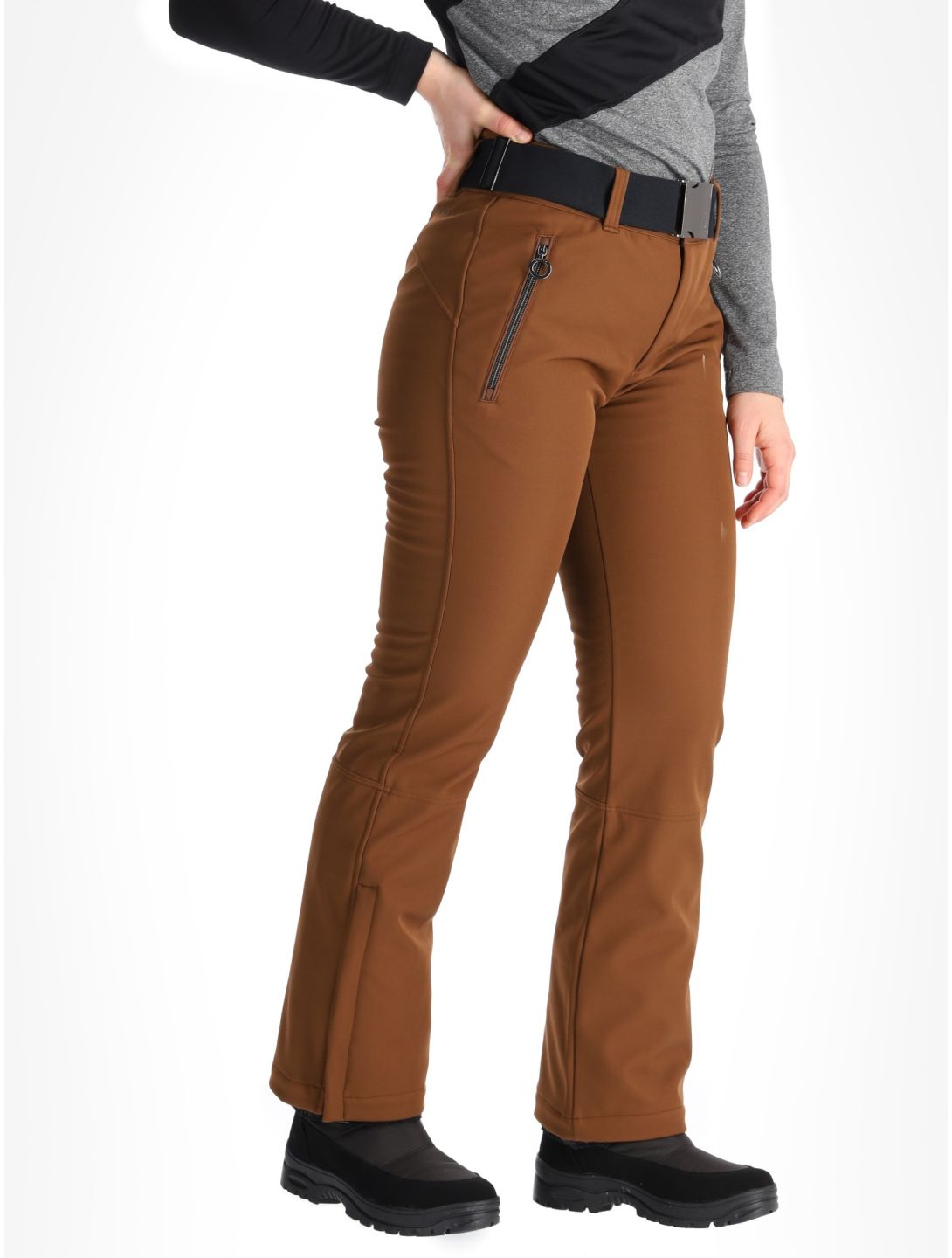 Luhta, Joentaus C pantaloni da sci softshell donna Chocolat marrone 