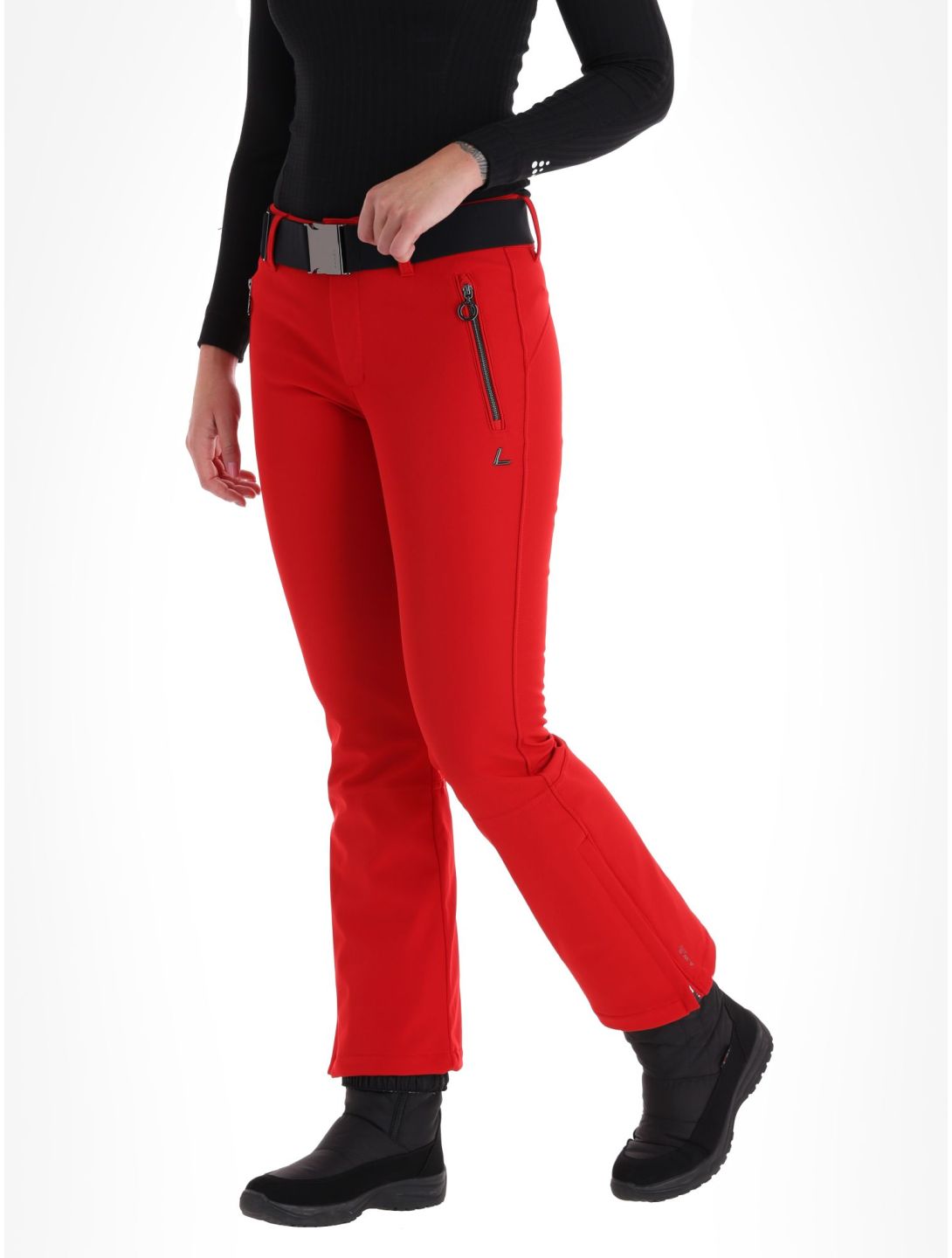 Luhta, Joentaus C pantaloni da sci softshell conformato corto donna Cranberry rosso 