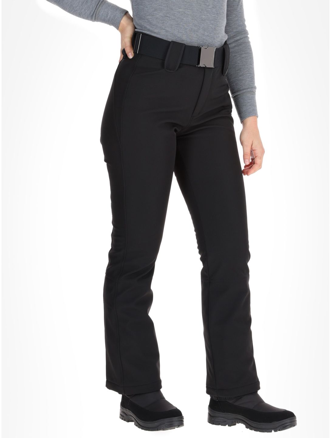 Luhta, Joensuu C pantaloni da sci softshell conformato corto donna Black nero 