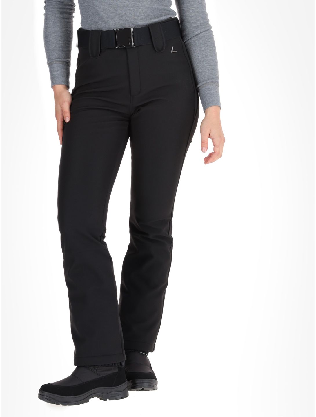 Luhta, Joensuu C pantaloni da sci softshell conformato corto donna Black nero 