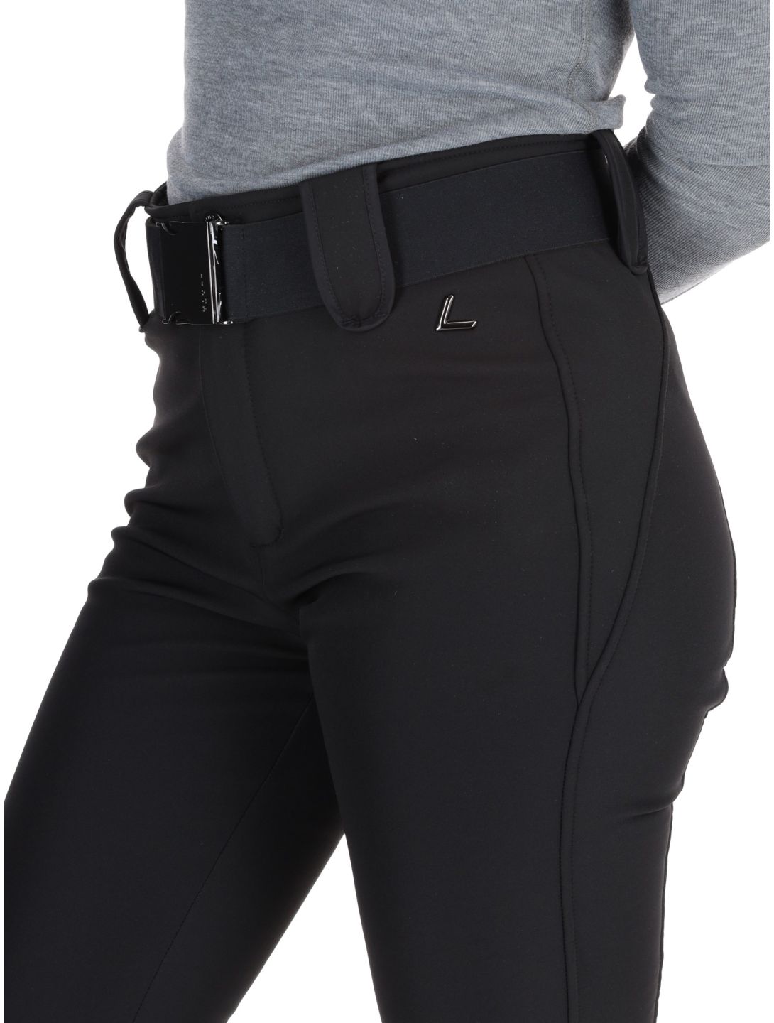 Luhta, Joensuu C pantaloni da sci softshell conformato corto donna Black nero 