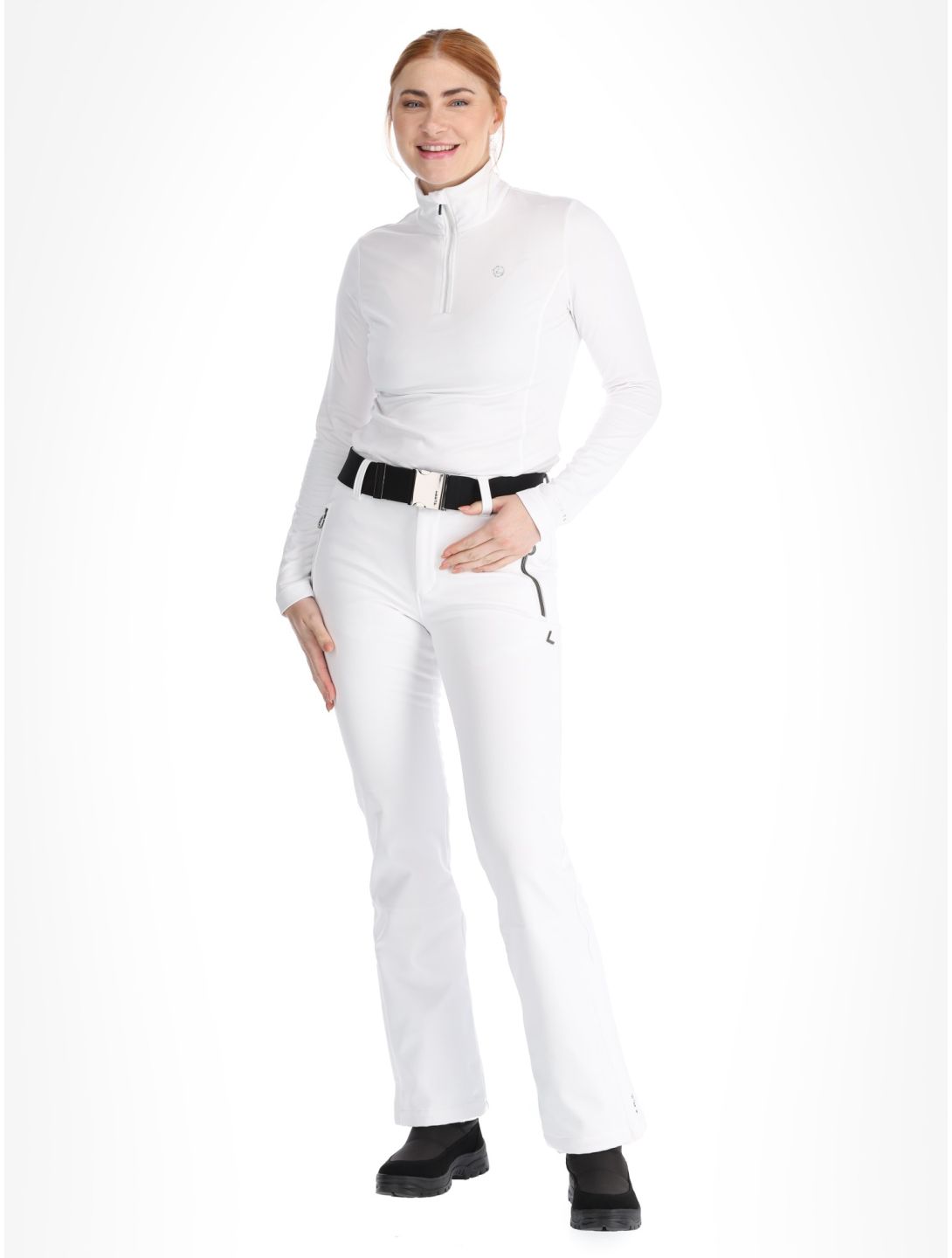 Luhta, Joentaus pantaloni da sci softshell donna Optic White bianco 