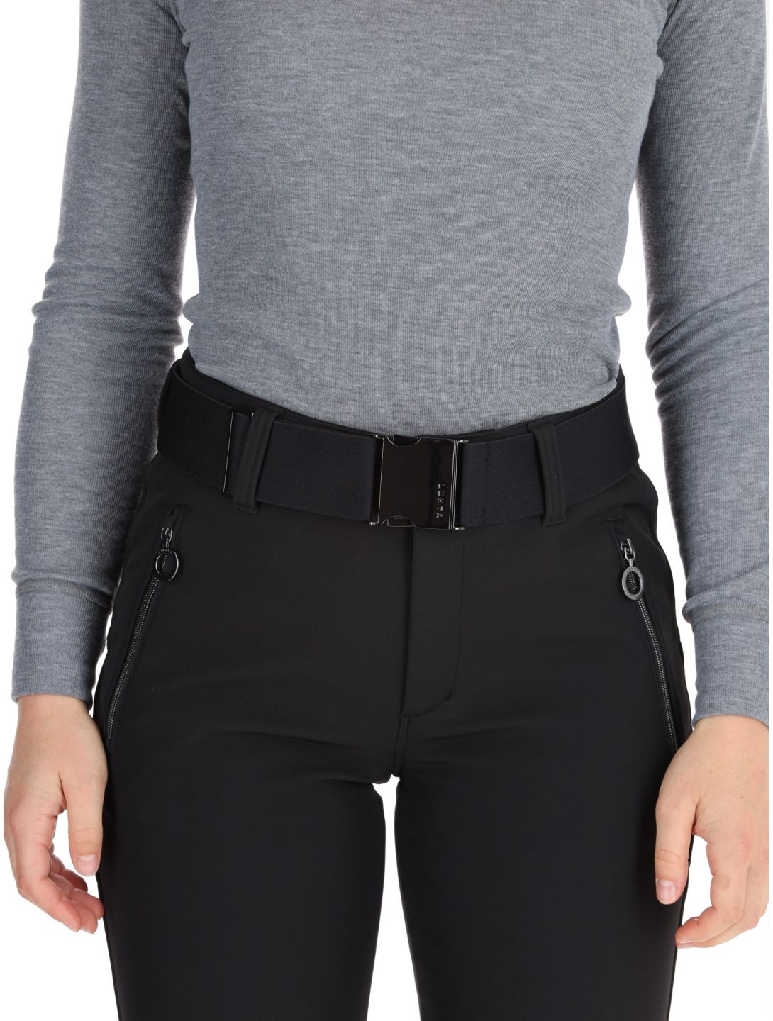 Luhta, Joentaus C pantaloni da sci softshell conformato corto donna Black nero 