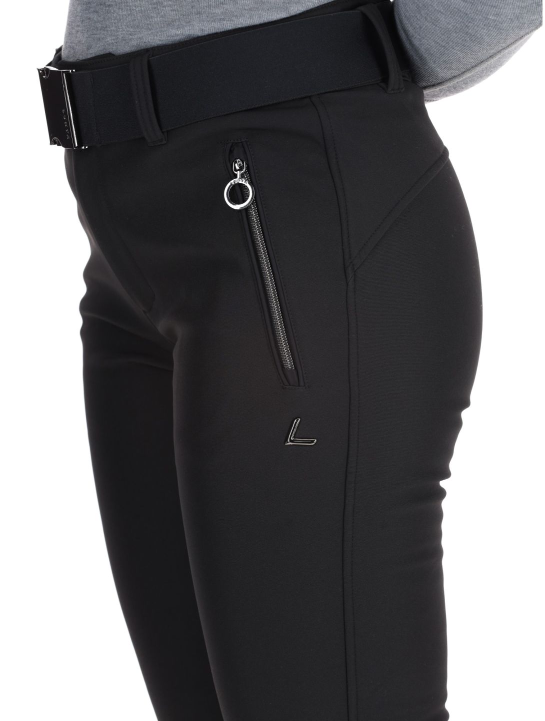 Luhta, Joentaus C pantaloni da sci softshell conformato corto donna Black nero 