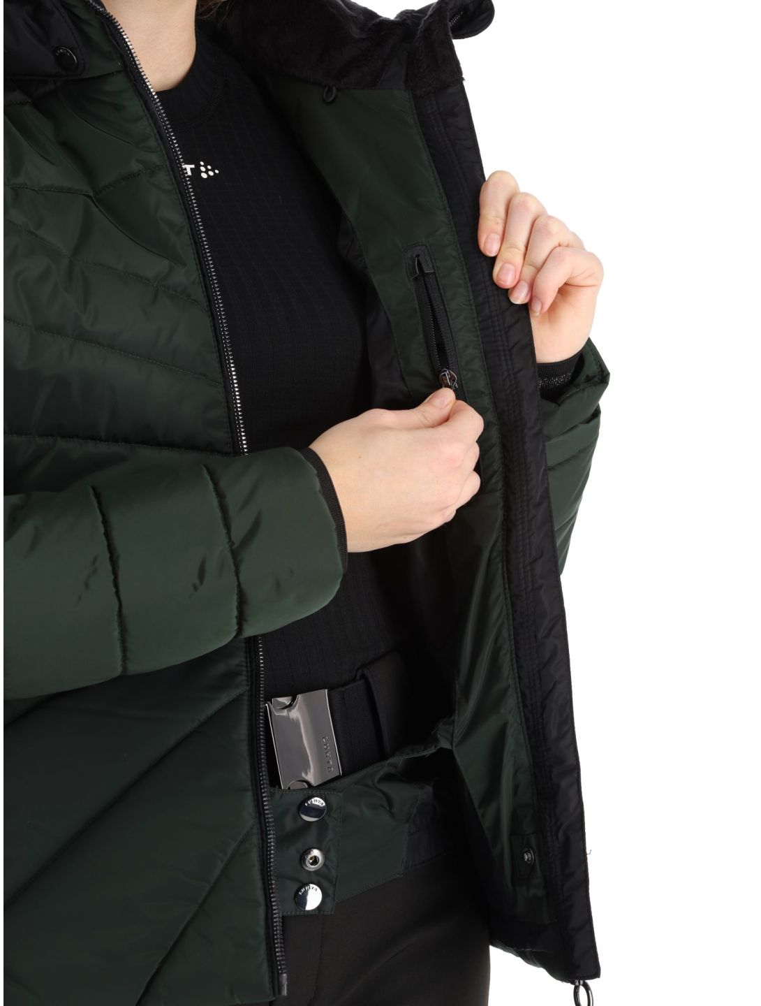 Luhta, Skalluvaara giacca sci donna Dark Green nero, verde