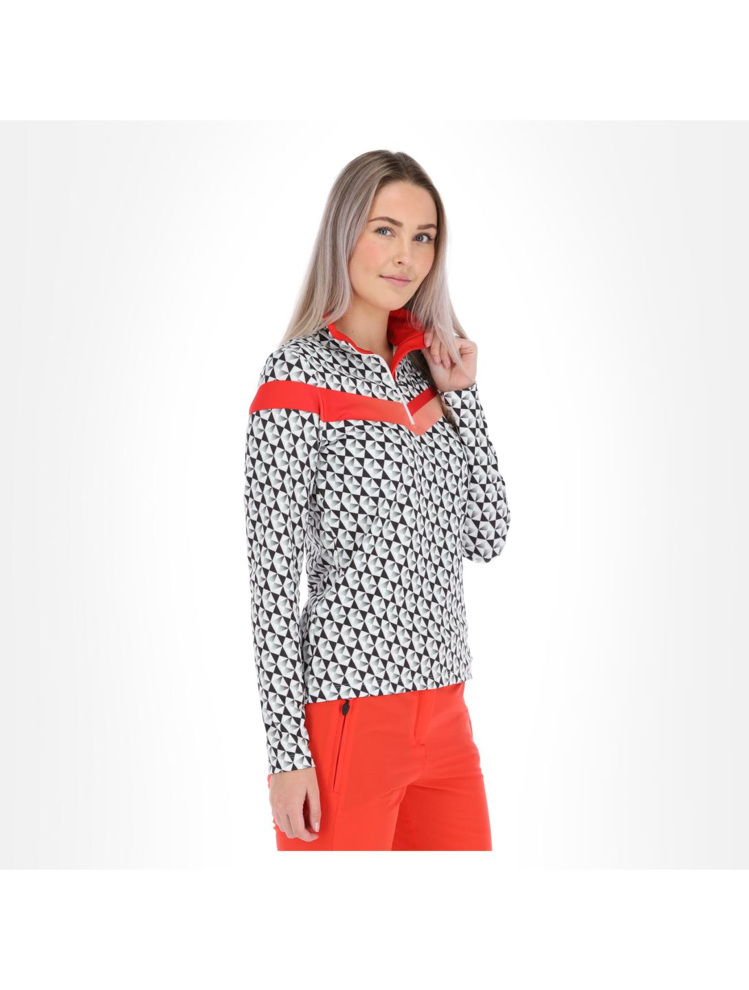 Maier Sports, Nuna maglione donna print rosso/nero