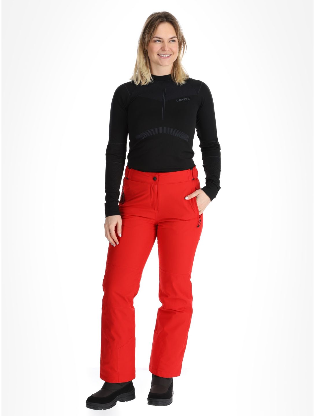 Maier Sports, Vroni Slim 2.0 pantaloni da sci conformato corto donna Salsa rosso 