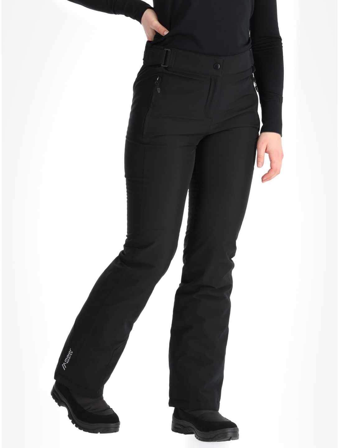 Maier Sports, Vroni slim pantaloni da sci donna Black nero 