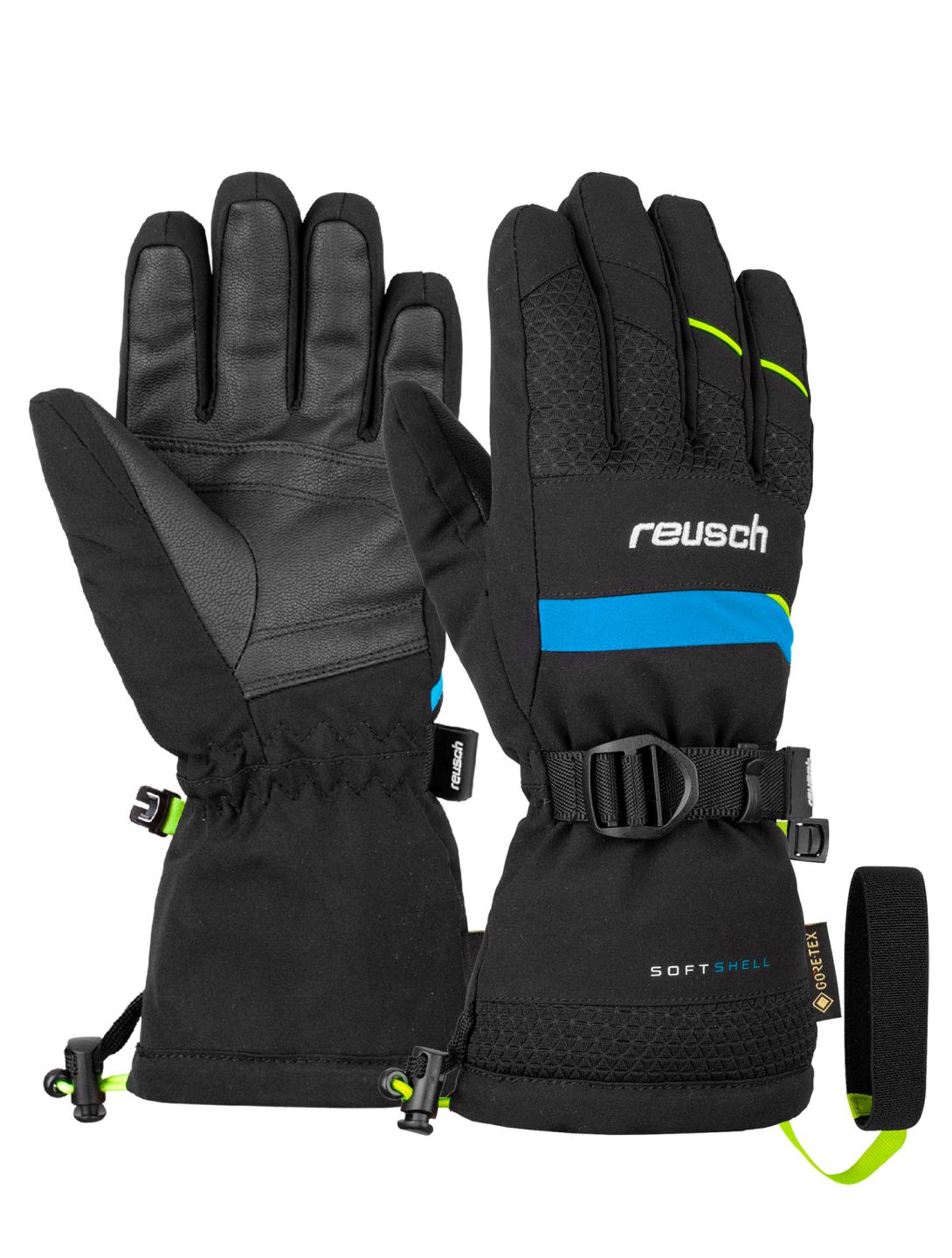 Reusch, Maxim GTX guanti da sci bambino Black / Safety Yellow giallo, nero 