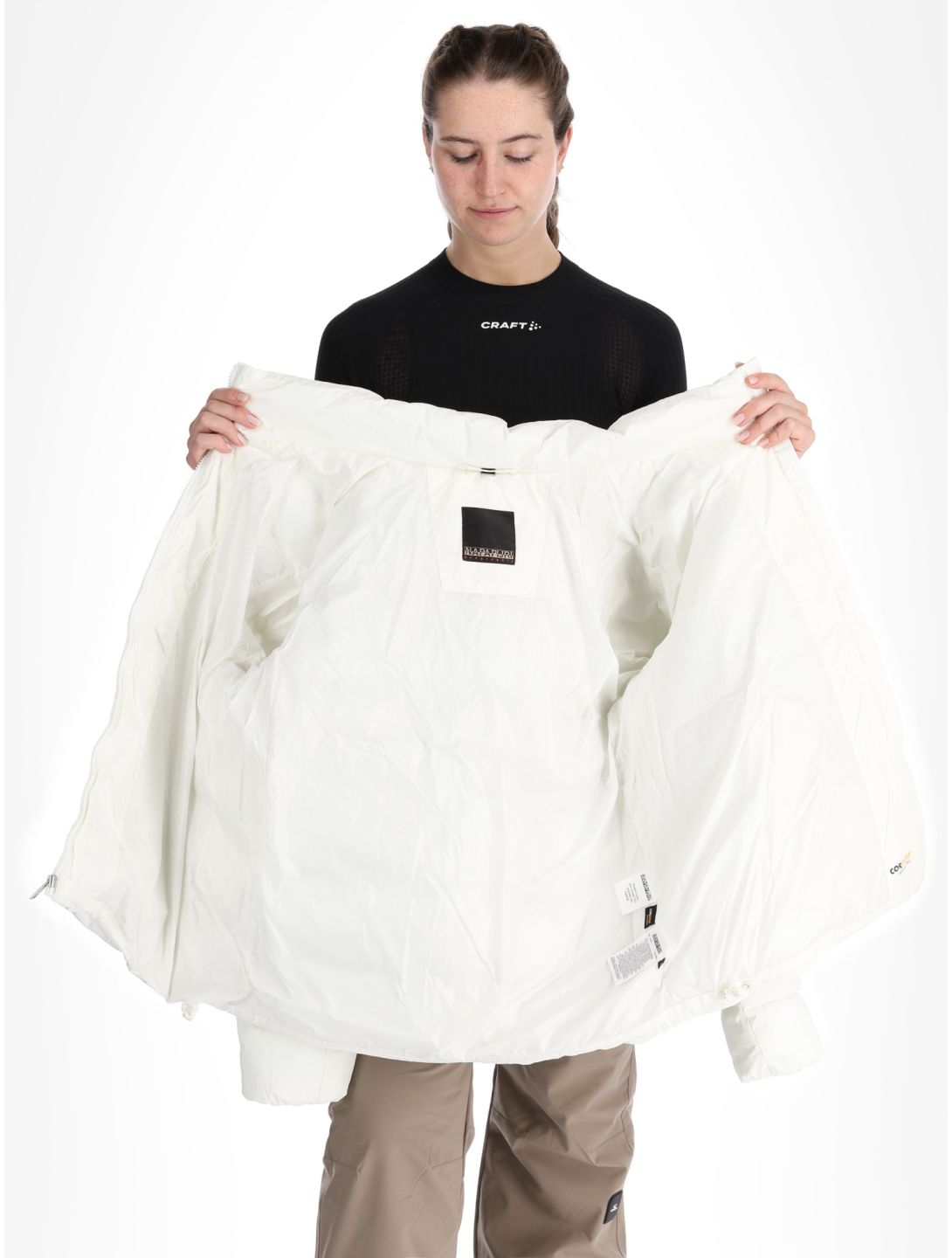 Napapijri, Puffer open W giacca sci donna White Heron bianco 