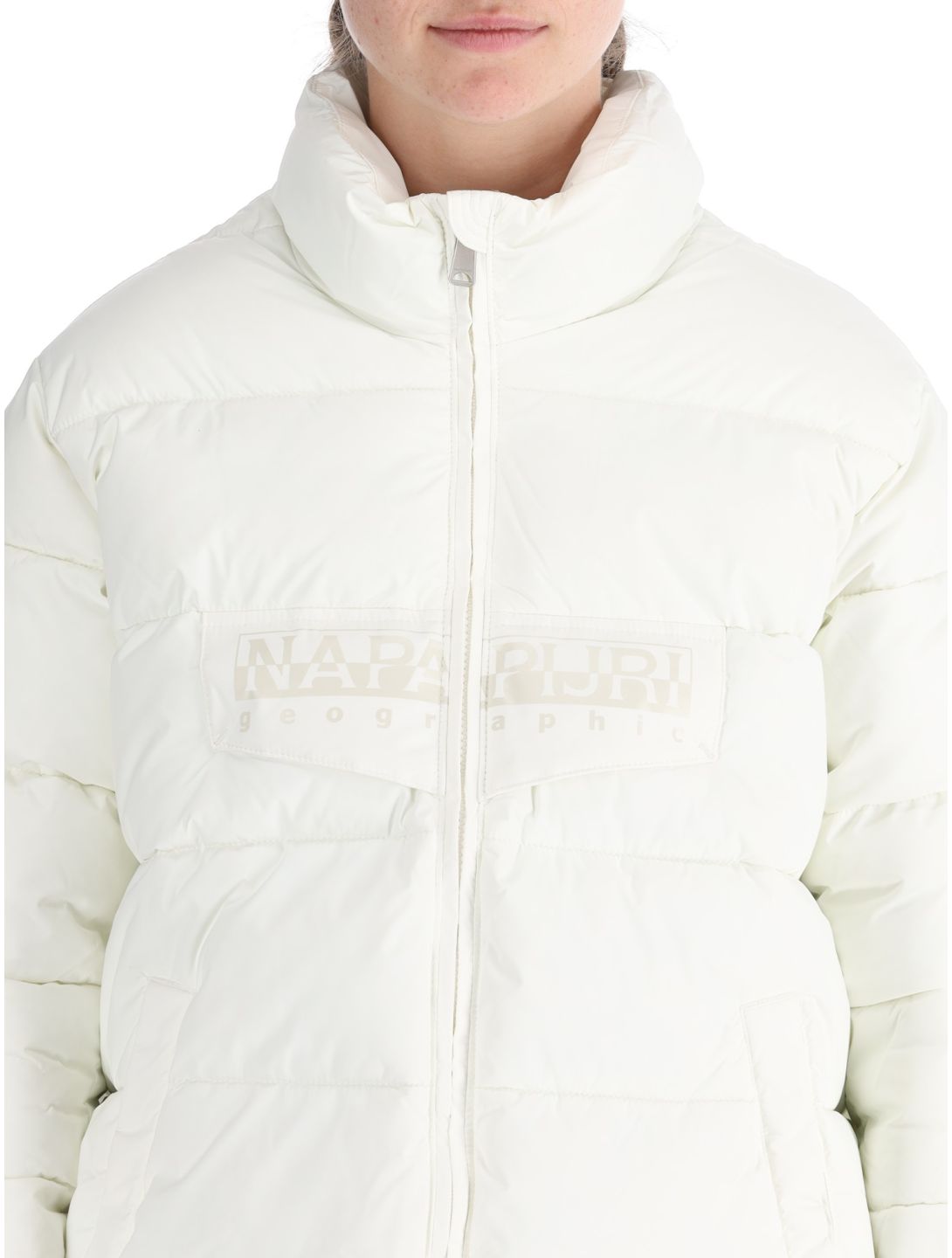 Napapijri, Puffer open W giacca sci donna White Heron bianco 