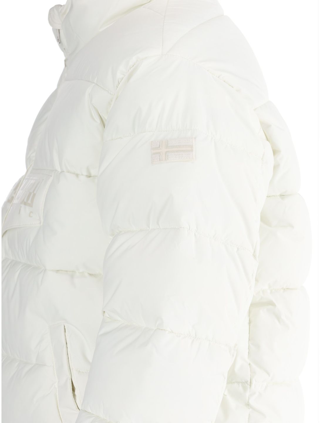 Napapijri, Puffer open W giacca sci donna White Heron bianco 