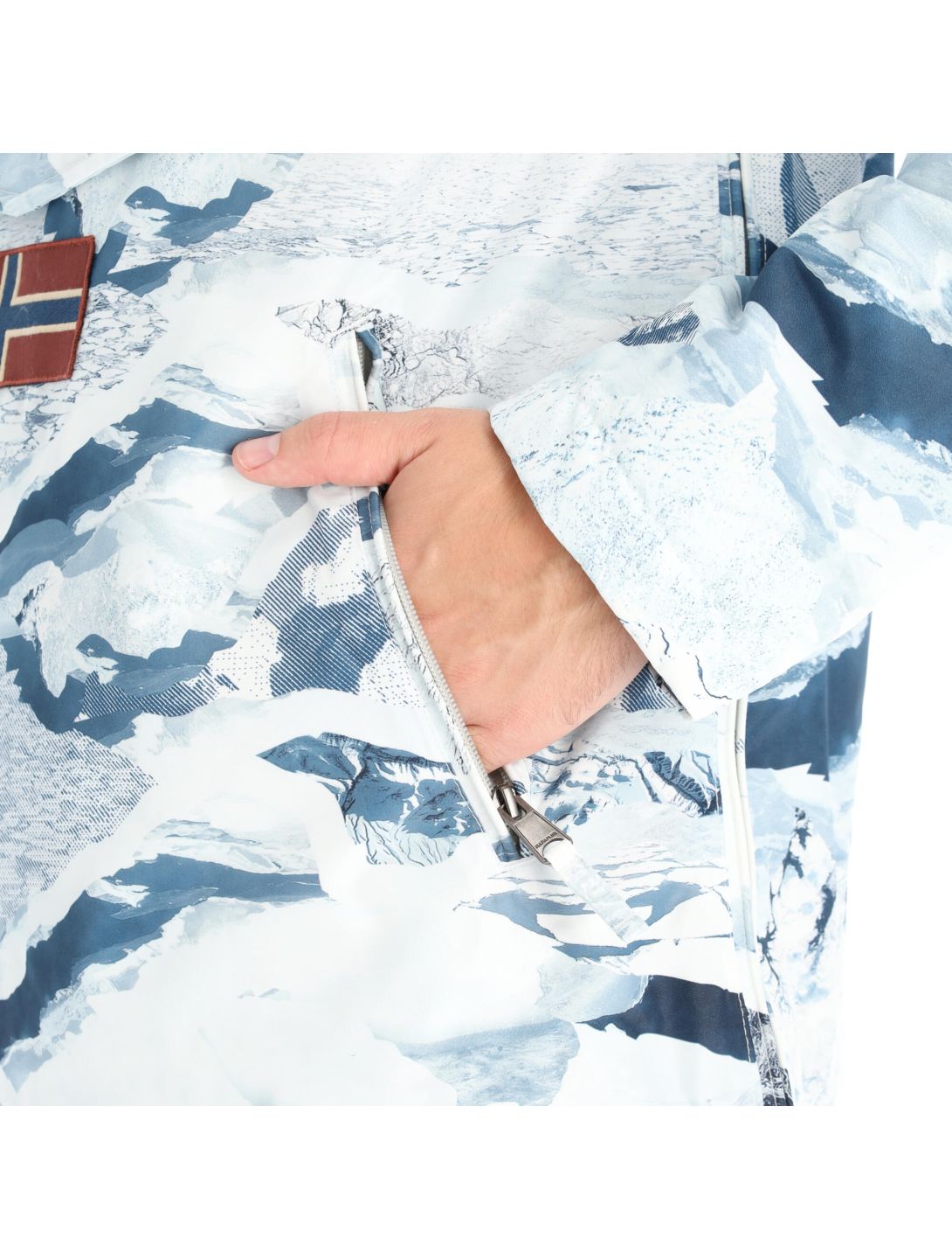 Napapijri, Rainforest Pkt Prt 1 anorak uomo camouflage ice bianco 