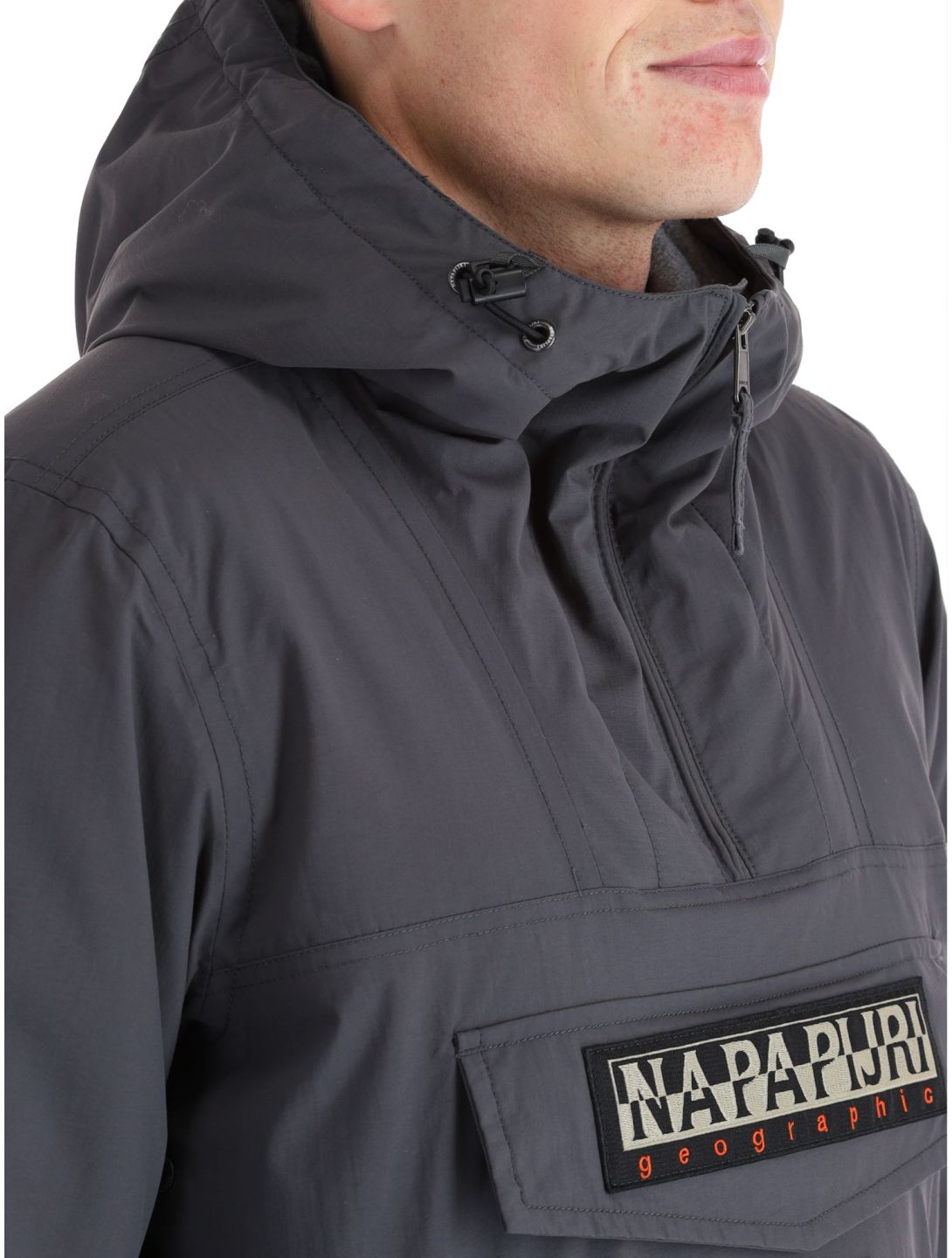 Napapijri, Rainforest Pocket 2 anorak uomo Dark Grey Solid grigio 