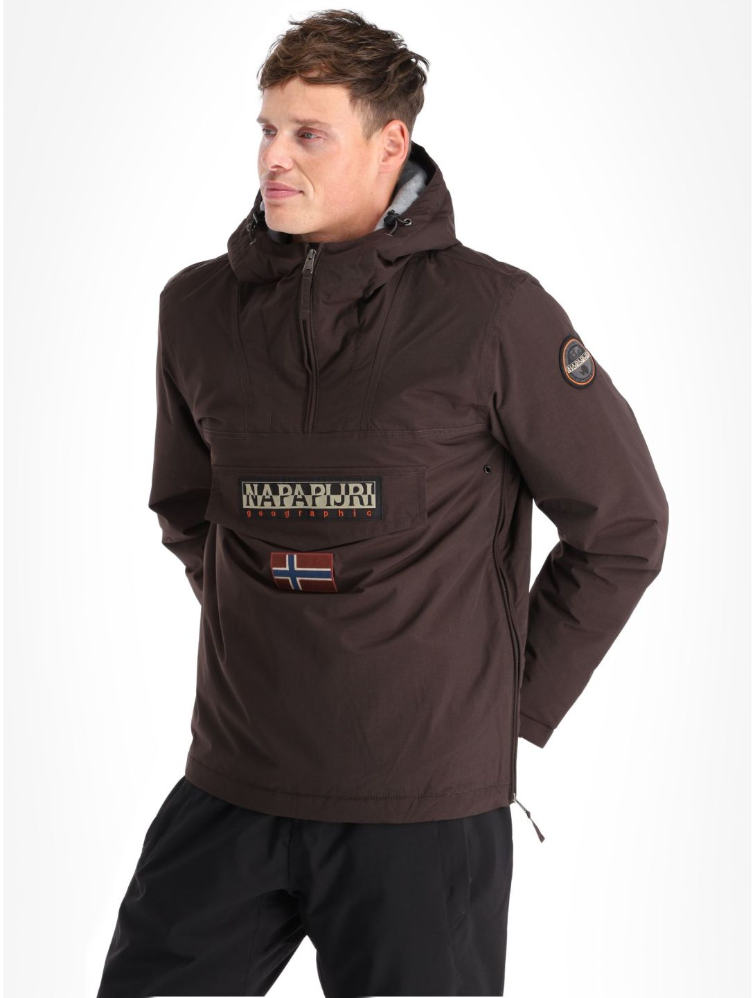 Napapijri, Rainforest Winter 3 anorak uomo Brown Ebony grigio