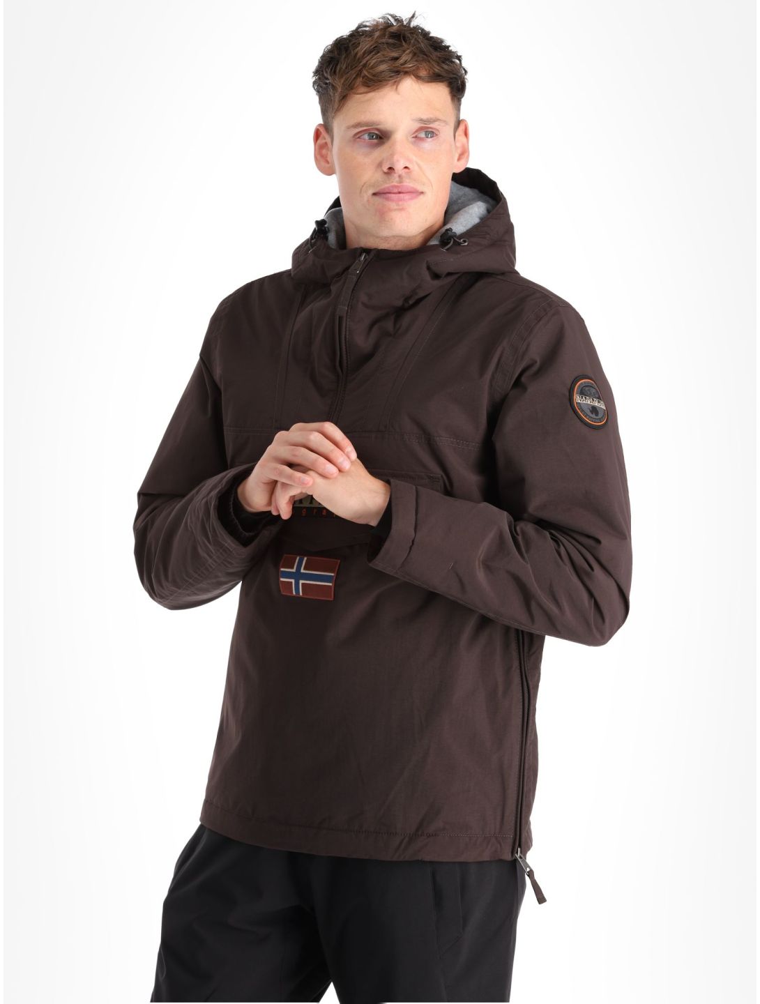 Napapijri, Rainforest Winter 3 anorak uomo Brown Ebony grigio 