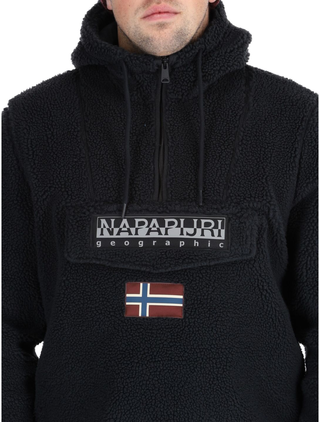 Napapijri, T-Burgee Curly felpa uomo Black nero 