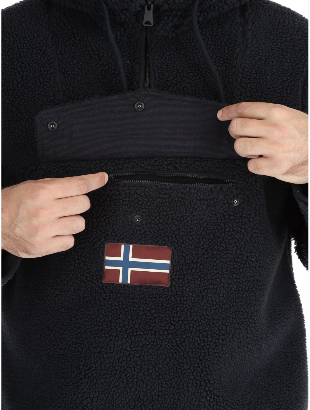 Napapijri, T-Burgee Curly felpa uomo Black nero 