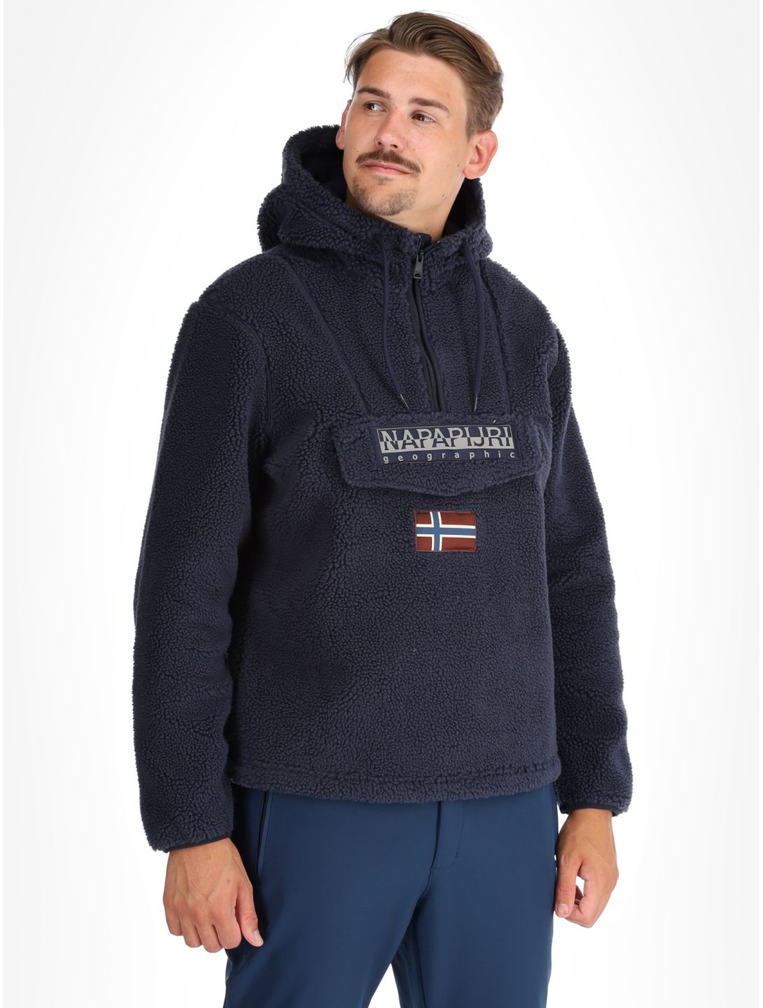 Napapijri, T-Burgee Curly felpa uomo Blue Marine blu 