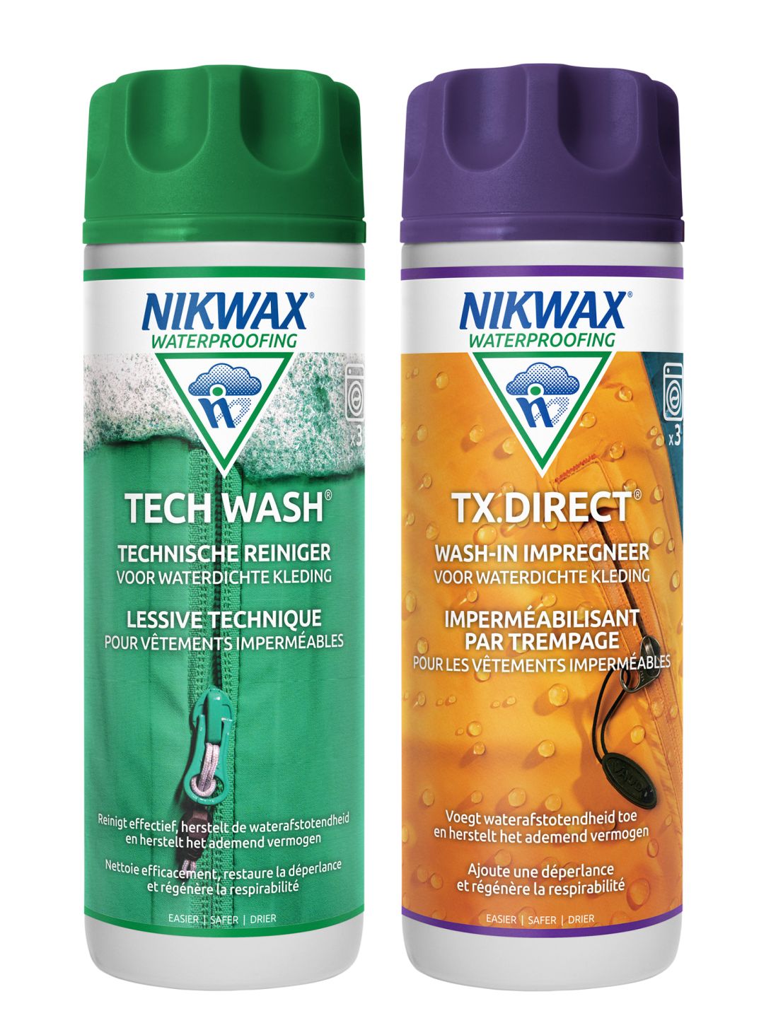 Nikwax, Twin 300ml Tech wash en Tx direct agente lavante e impregnante unisex 