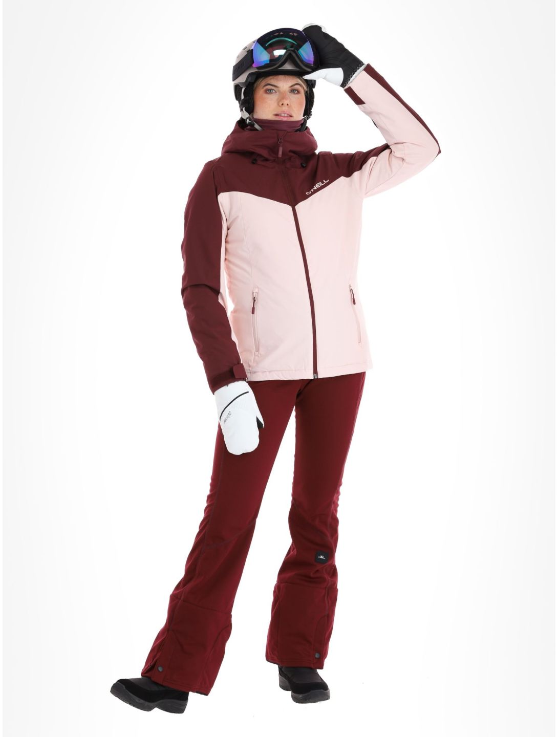 Tuta da neve da donna, tuta da sci, calda e impermeabile, con cappuccio,  per sci, snowboard e sport all'aria aperta, Colore: rosa., S : :  Moda