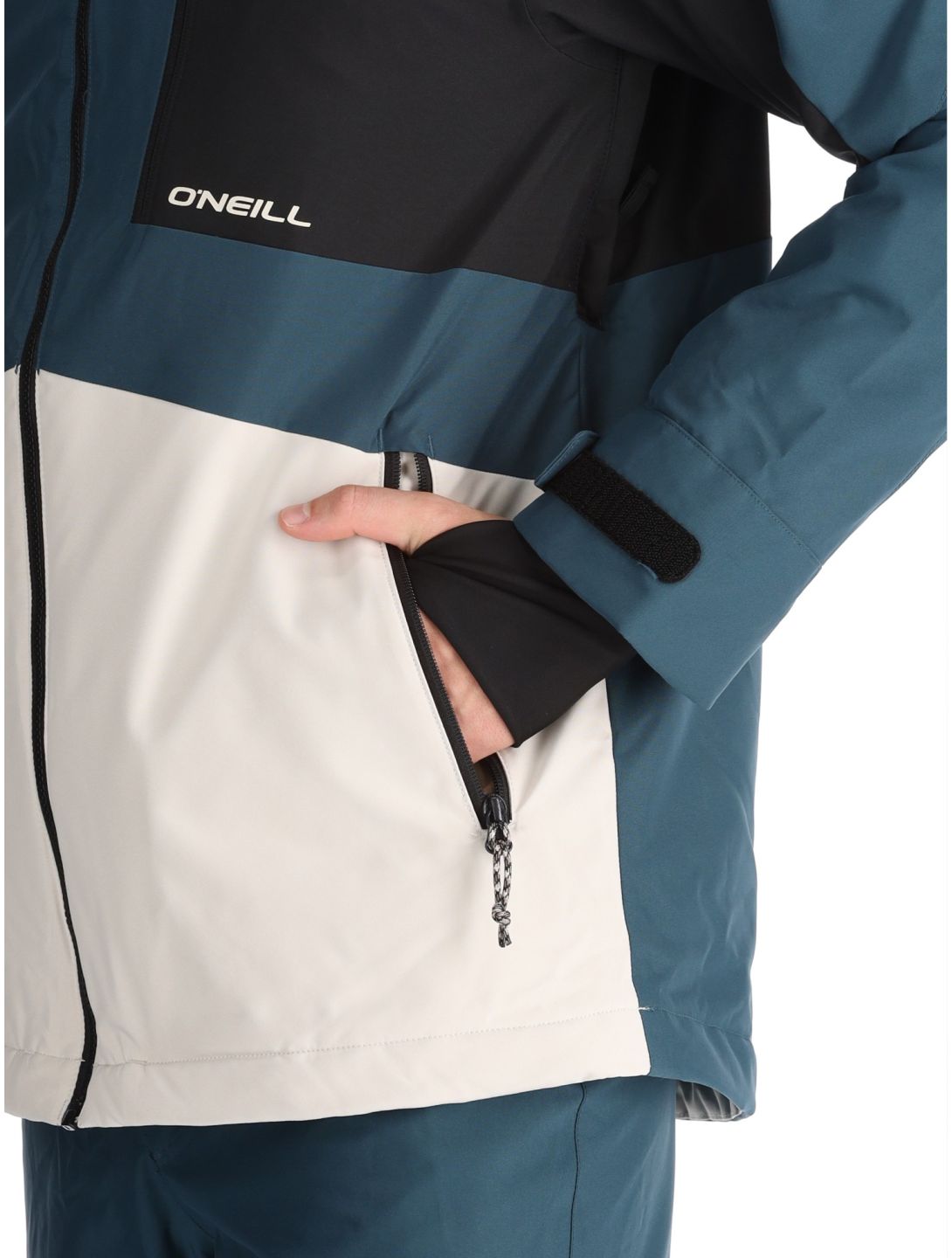 O'Neill, Hammer Block Snow giacca sci uomo Alma Steel Colour Block bianco, blu, nero 