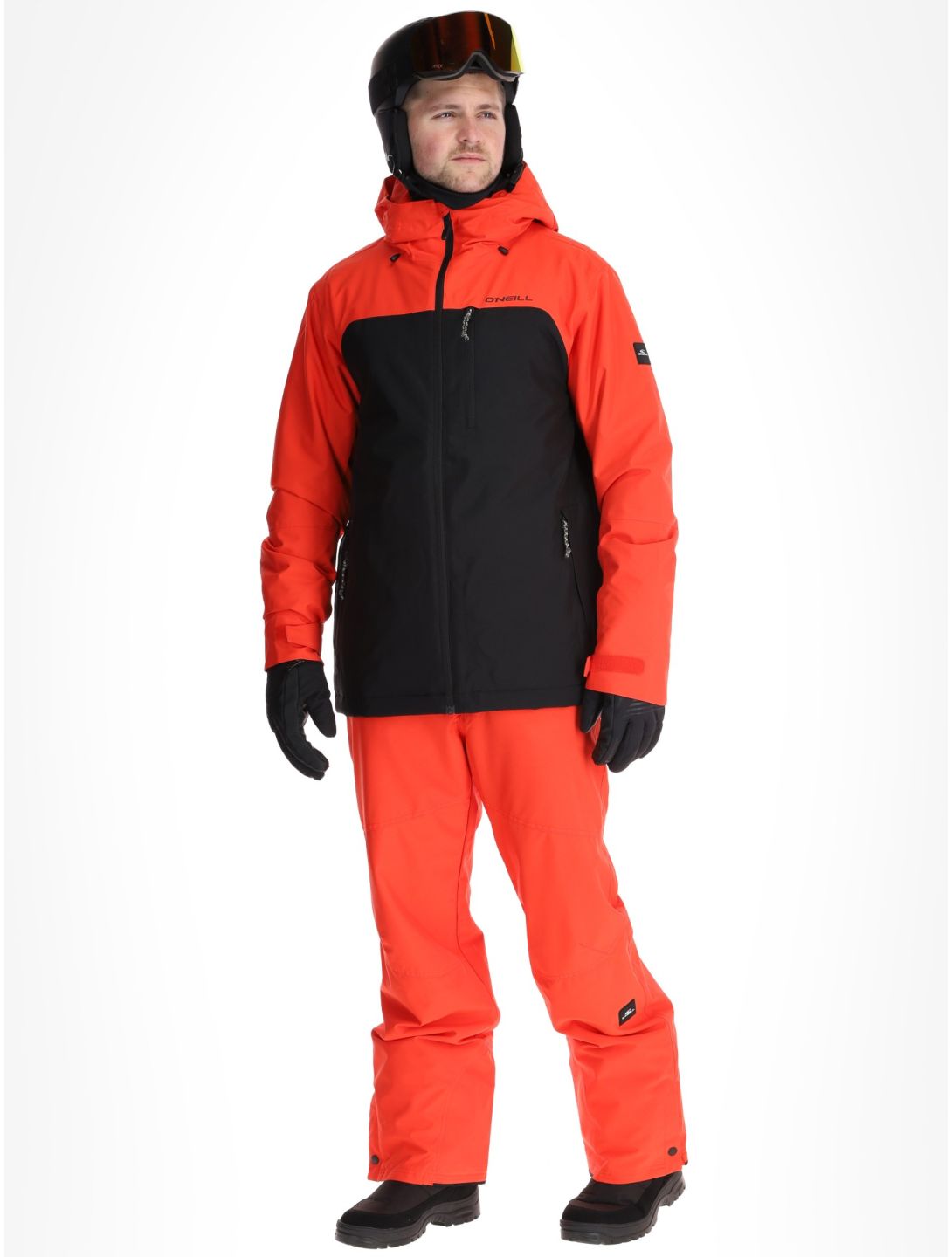 O'Neill, Hammer Plus Snow giacca sci uomo Black Out Colour Block arancio, nero 