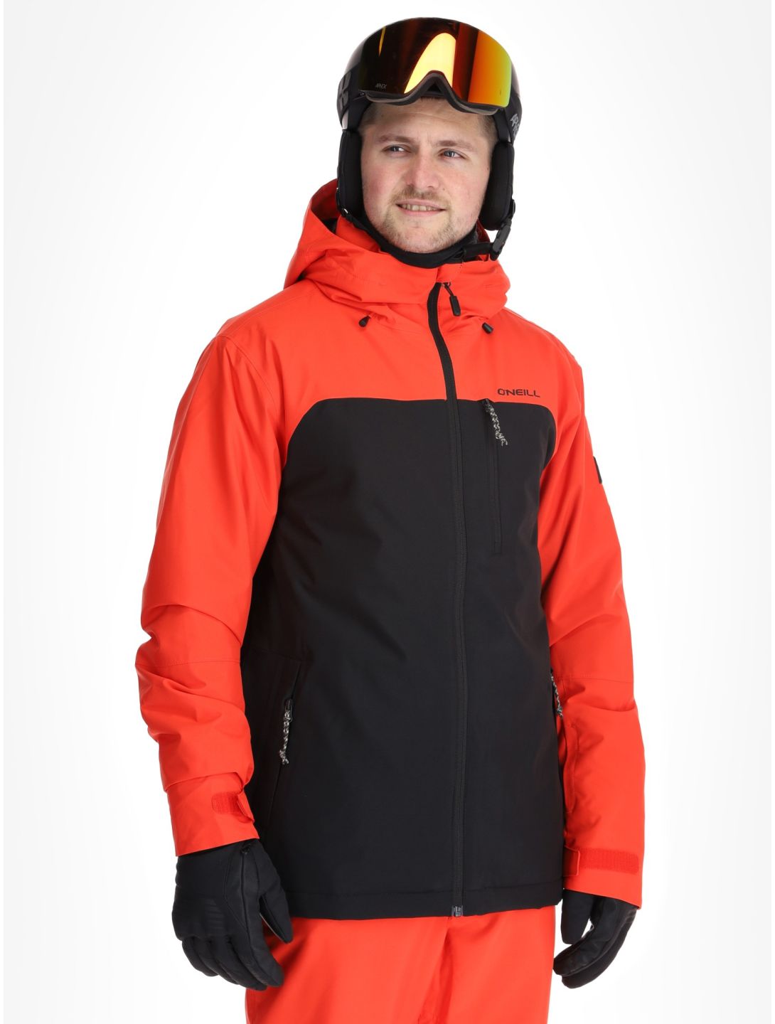 O'Neill, Hammer Plus Snow giacca sci uomo Black Out Colour Block arancio, nero 