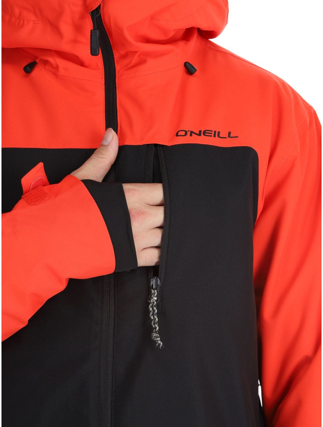 O'Neill, Hammer Plus Snow giacca sci uomo Black Out Colour Block arancio, nero 