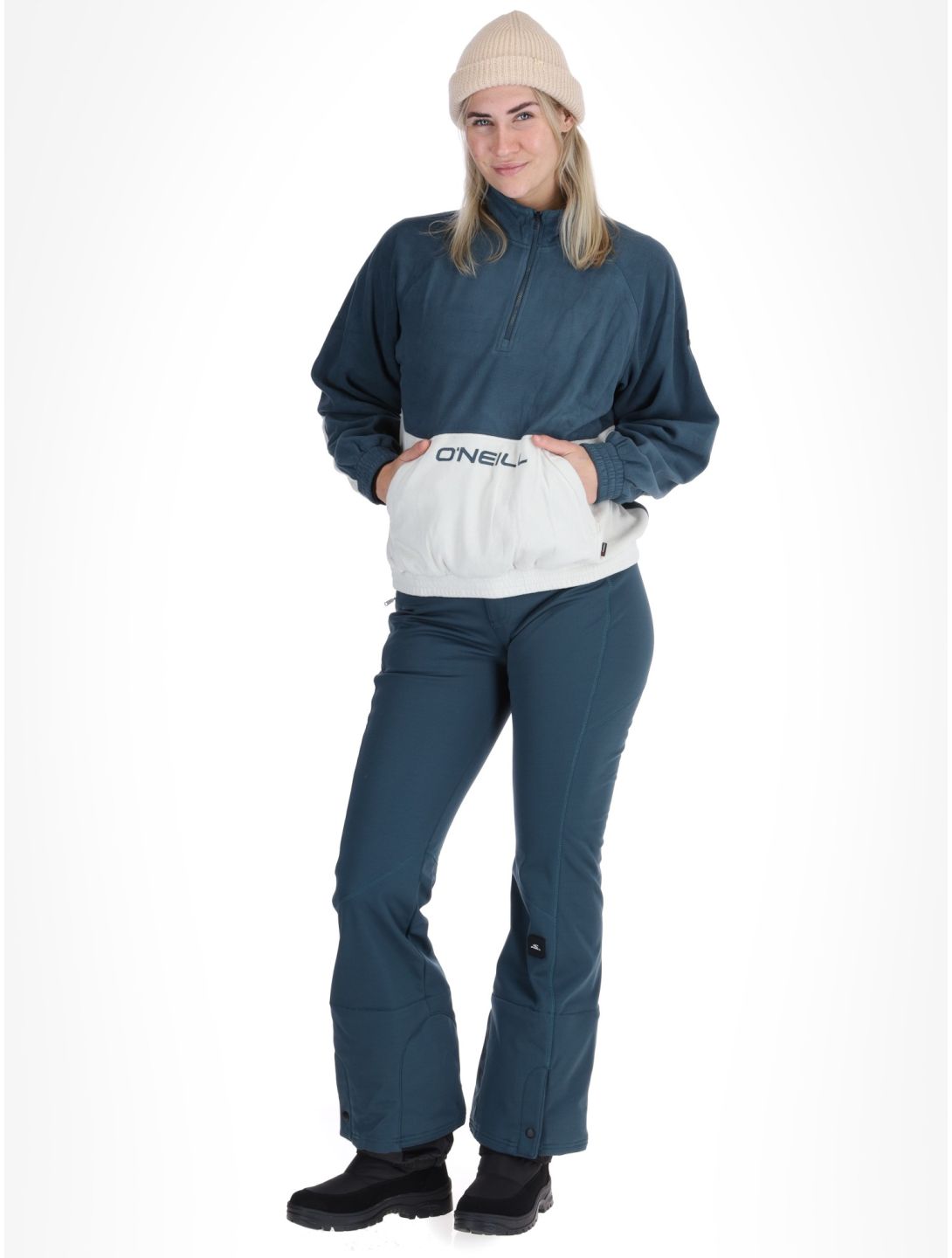 O'Neill, O'riginals Polartec 100HZ felpa donna Alma Steel bianco, blu 