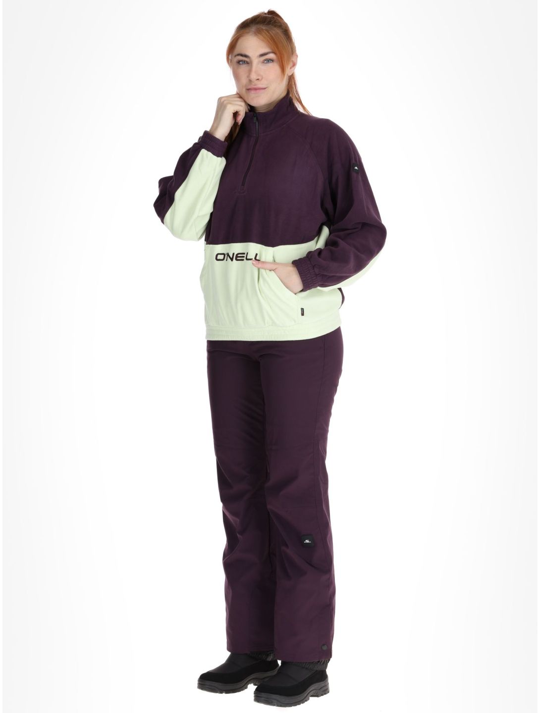 O'Neill, O'riginals Polartec 100HZ felpa donna Aubergine Colour Block beige, viola 