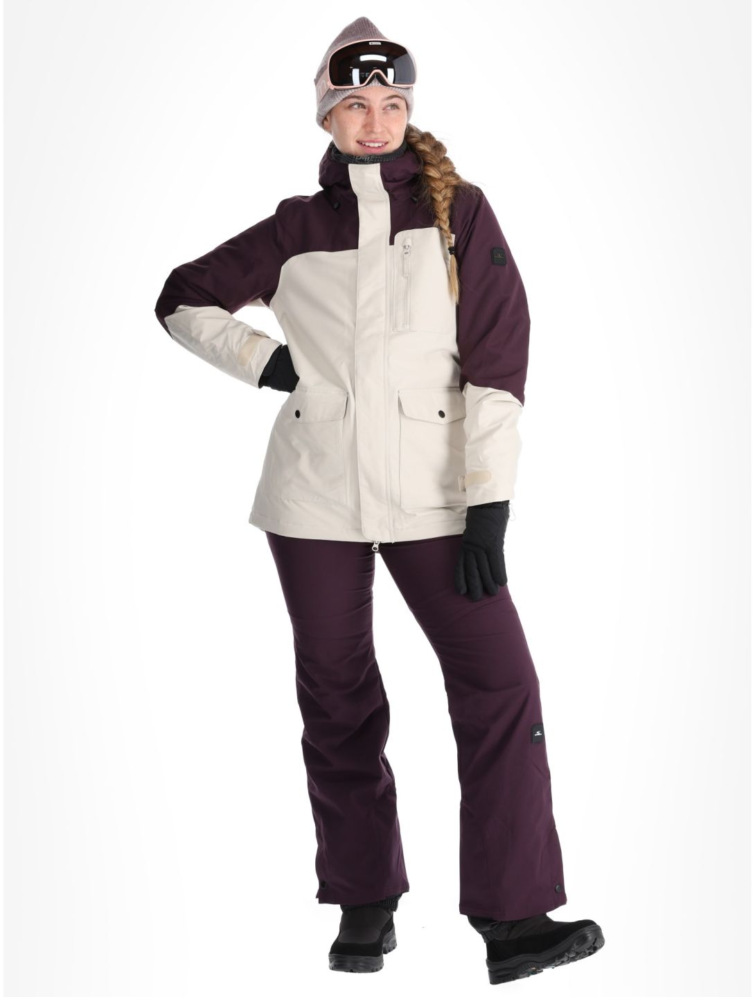 O'Neill, Utility Hybrid giacca sci donna Atmosphere Colour Block bianco, viola 