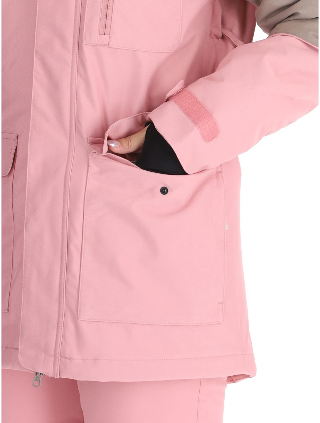 O'Neill, Utility Hybrid giacca sci donna Genuine Pink Colour Block bianco, marrone, rosa 