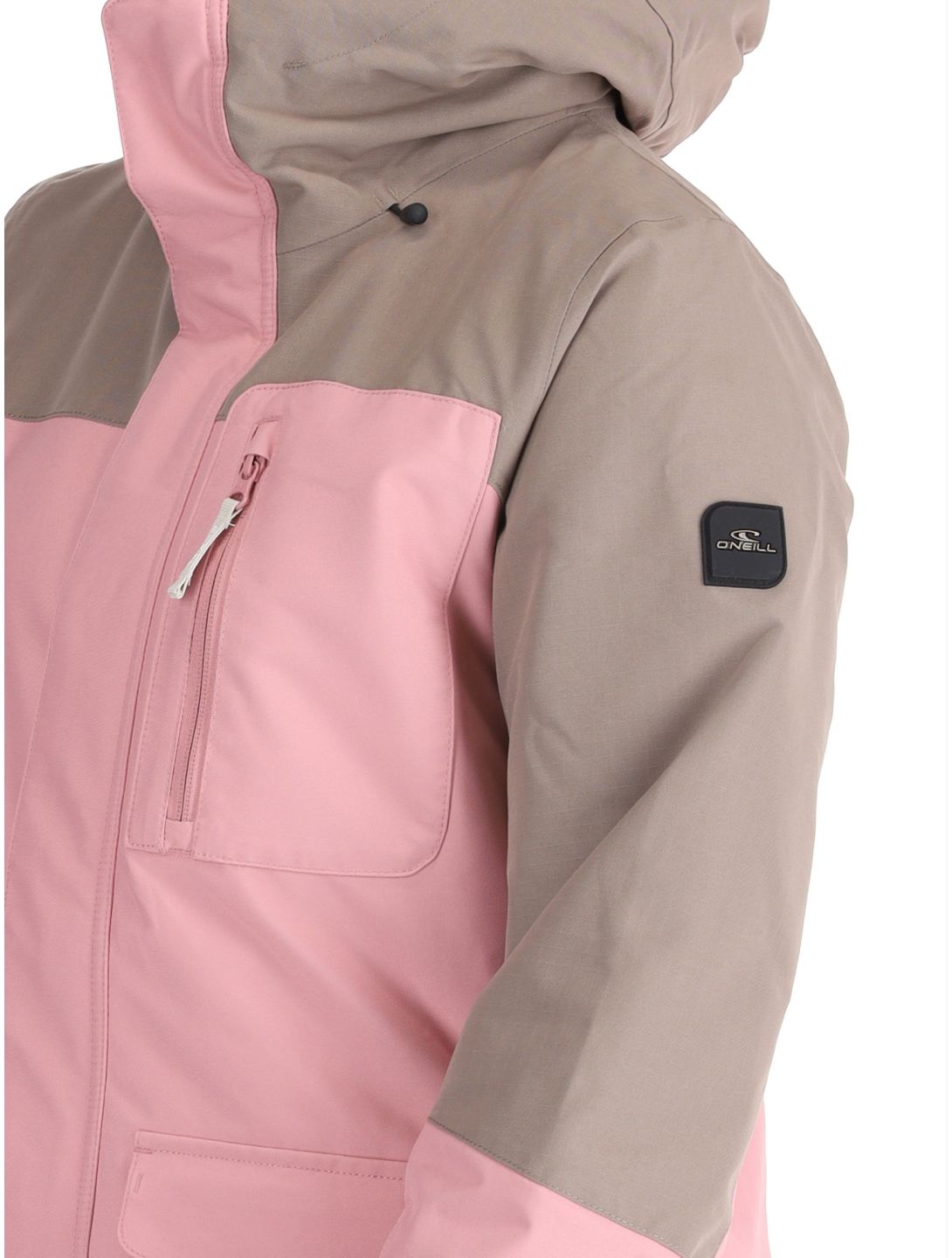 O'Neill, Utility Hybrid giacca sci donna Genuine Pink Colour Block bianco, marrone, rosa 