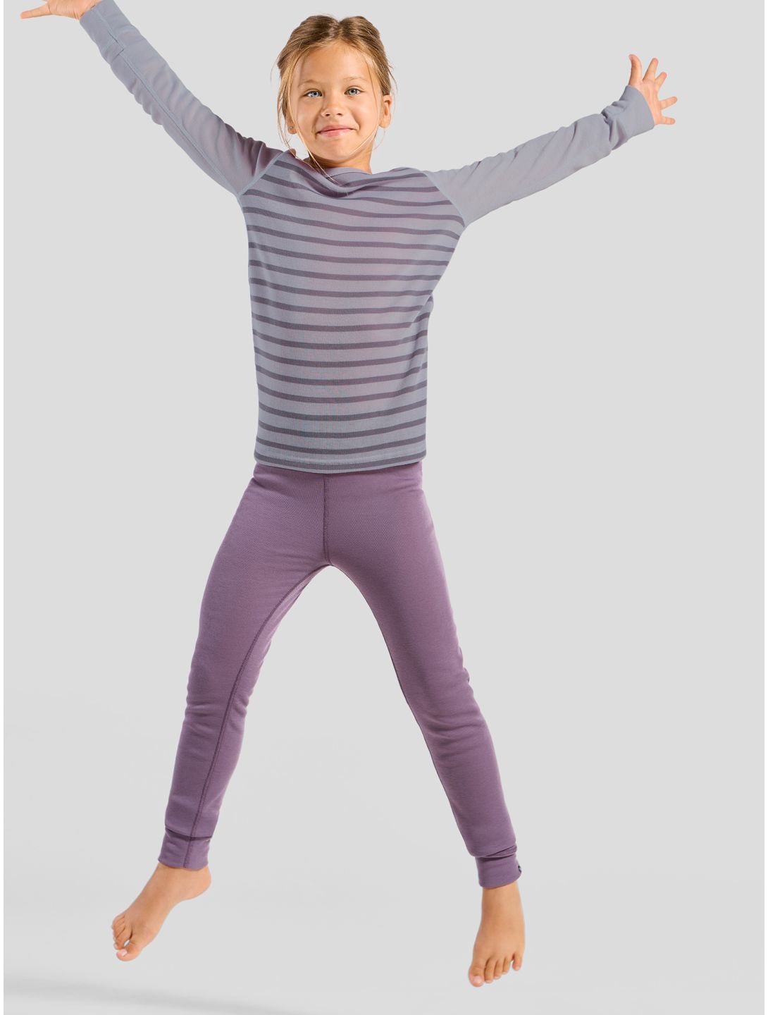 Odlo, Active Warm Eco maglia termica bambino Misty Lilac - Gray Ridge grigio, rosa 