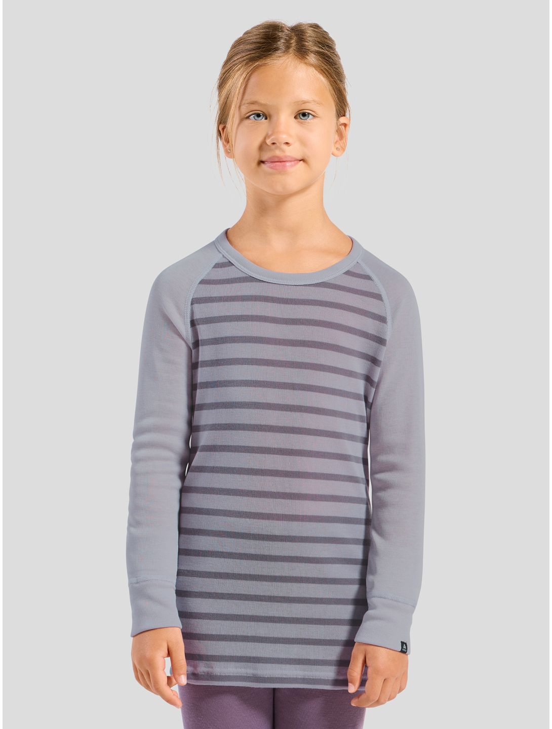 Odlo, Active Warm Eco maglia termica bambino Misty Lilac - Gray Ridge grigio, rosa 