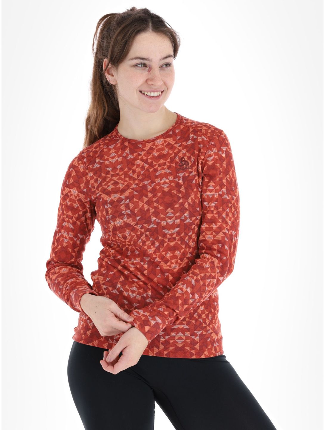 Odlo, Active Warm Eco Graphic maglia termica donna Cinnabar marrone 