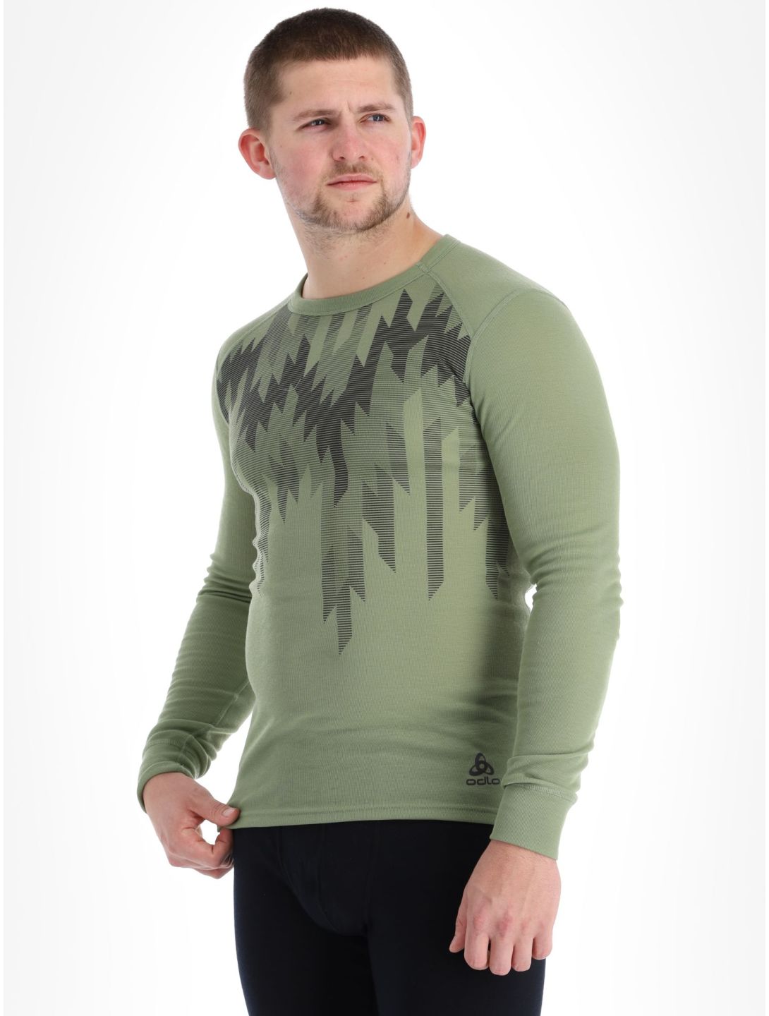 Odlo, Active Warm Eco Graphic maglia termica uomo Matte Green verde 