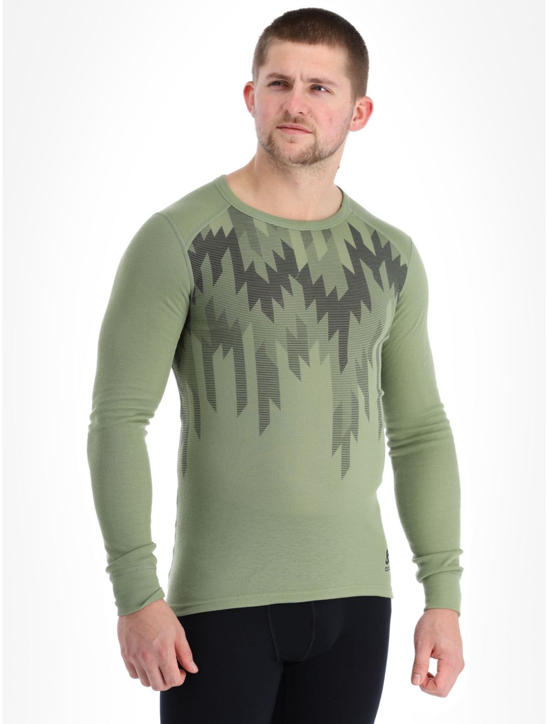 Odlo, Active Warm Eco Graphic maglia termica uomo Matte Green verde 