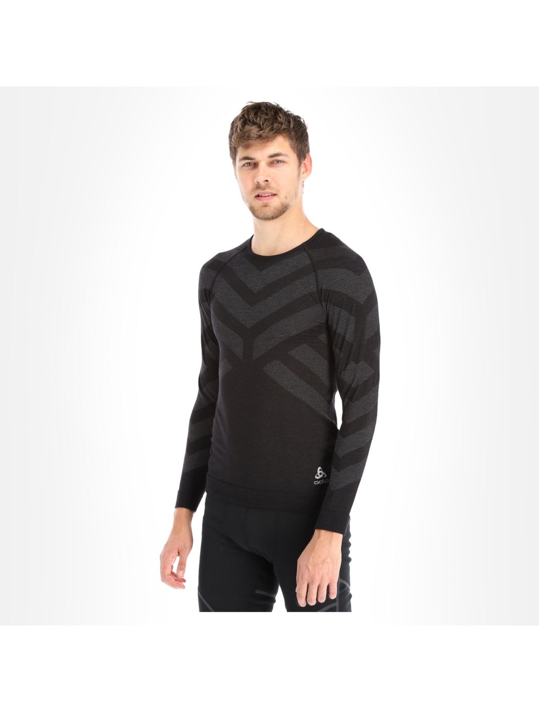 Odlo, Natural + Kinship Warm maglia termica uomo melange nero