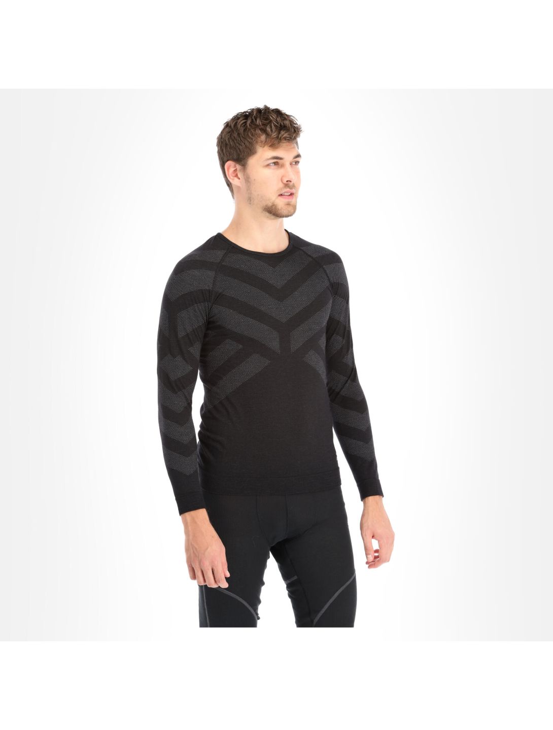 Odlo, Natural + Kinship Warm maglia termica uomo melange nero