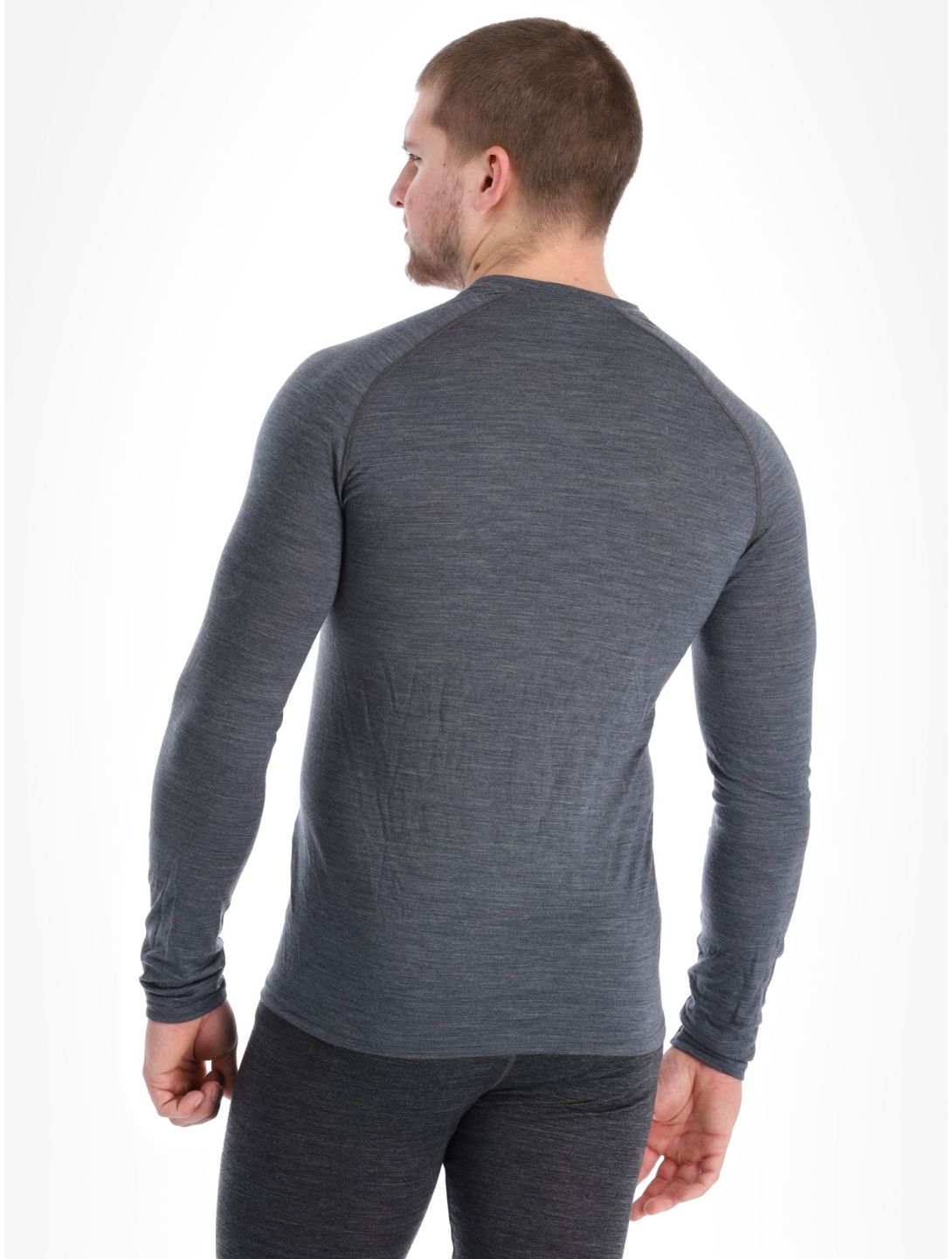 Odlo, Natural Performance PW 150 maglia termica uomo Silver Cloud - India Ink Melange grigio 