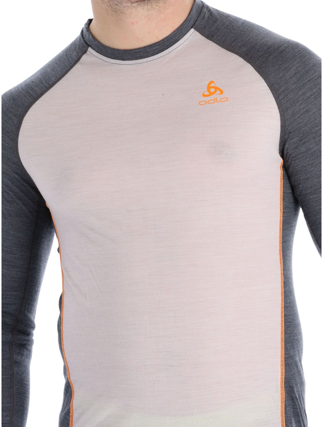 Odlo, Natural Performance PW 150 maglia termica uomo Silver Cloud - India Ink Melange grigio 