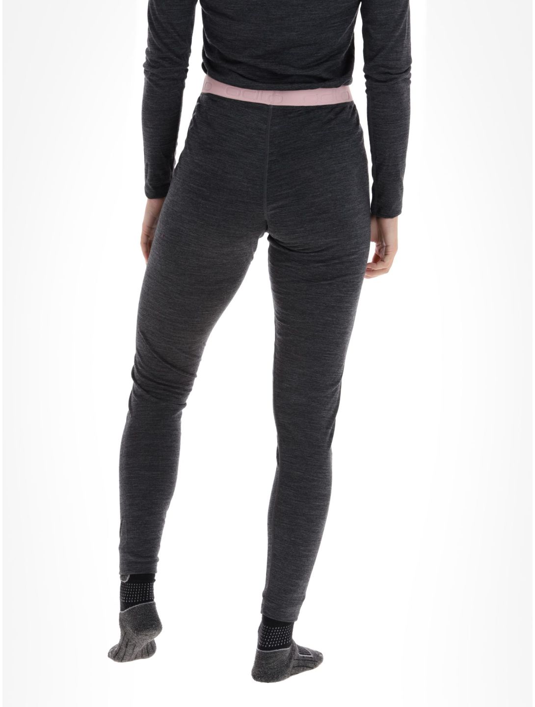 Odlo, Natural Performance PW 150 pantaloni termici donna Dark Grey Melange - Pale Mauve grigio 