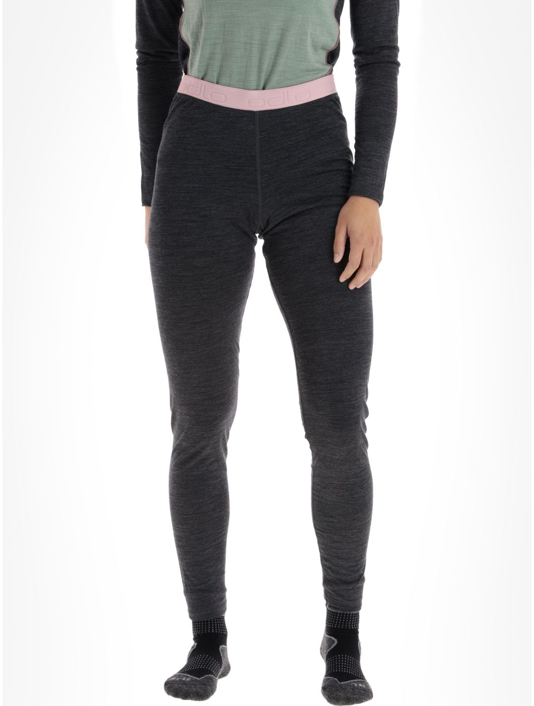 Odlo, Natural Performance PW 150 pantaloni termici donna Dark Grey Melange - Pale Mauve grigio 